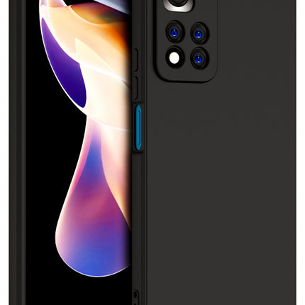 Matte Lens Protective Back Cover for Xiaomi 11i / 11i Hypercharge , Slim Silicone with Soft Lining Shockproof Flexible Full Body Bumper Case (Black)