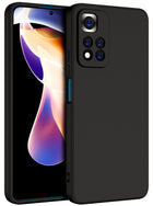 Matte Lens Protective Back Cover for Xiaomi 11i / 11i Hypercharge , Slim Silicone with Soft Lining Shockproof Flexible Full Body Bumper Case (Black)