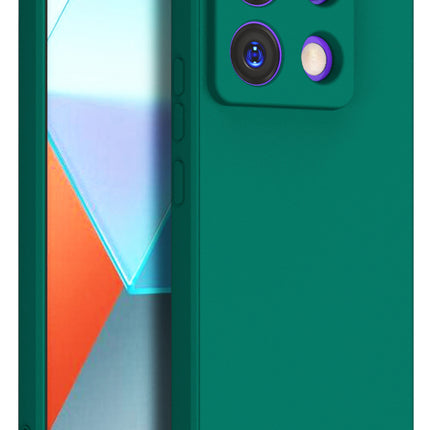 Kapa Matte Protective Lens Flexible Back Cover for Poco X6 PRO / Redmi Note 13 PRO | Slim Silicone with Soft Lining Shockproof Full Body Bumper Case (Green)