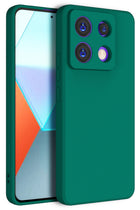 Kapa Matte Protective Lens Flexible Back Cover for Poco X6 PRO / Redmi Note 13 PRO | Slim Silicone with Soft Lining Shockproof Full Body Bumper Case (Green)