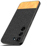 Kapa Soft Fabric & Leather Hybrid for Samsung Galaxy S23 Plus Back Cover | Shockproof Hybrid Slim Hard Anti Slip Back Case (Black , Brown)