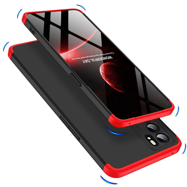 Double Dip Full 360 Protection Back Case Cover for Oppo Reno 6 (5G) (Red,Black)