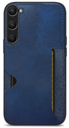 Kapa Razor Wallet Back Case for Samsung Galaxy S23 Plus | Slim PU Leather & Fabric Cover with Inbuilt Card Pocket (Blue) - Mobizang