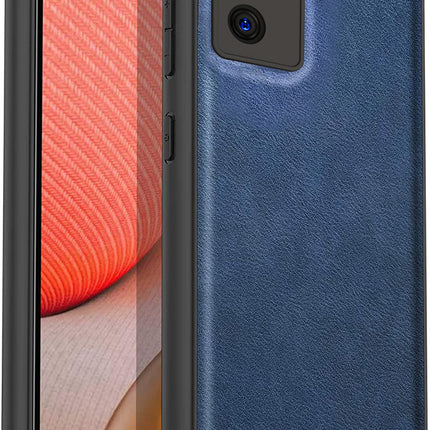 Tux Back Case for Vivo V23E, Slim Leather Case with Soft Edge Shockproof Back Cover (Blue)