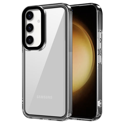 Kapa Warrior Acrylic Clear Back Cover For Samsung Galaxy S24 | Slim Shockproof [Military Grade Protection] Hybrid Bumper Case (Grey Sides) - Mobizang