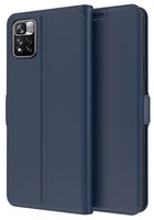Noble Slim Flip Cover for Xiaomi 11i /11i Hypercharge , Magnetic and Card Holder Stand Leather Flip Wallet Case (Blue)
