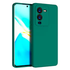 Kapa Matte Lens Protective Shockproof Flexible Back Cover for Vivo V25 PRO (5G) , Slim Silicone with Soft Lining Shockproof Flexible Full Body Bumper Case (Green)