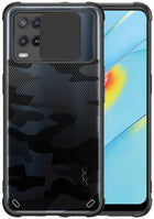 Camo Slider Back Cover for Oppo A54 , [Military Grade Protection] Shockproof Slim Clear Camera Shield Bumper Back Case (Black)
