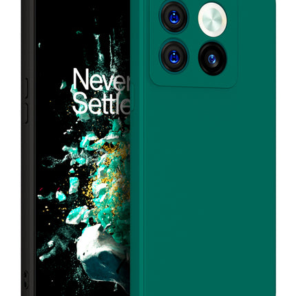 Kapa Matte Lens Protective Shockproof Flexible Back Cover for OnePlus 10T ,Slim Silicone with Soft Lining Shockproof Flexible Full Body Bumper Case (Green)