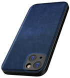 Kapa Tux Leather Back Cover for Apple iPhone 15 Plus | Slim Shockproof Camera Protection Bumper Case (Blue)