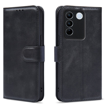 Kapa Prime Slim Magnetic Flip Cover for Vivo V27/ V27 PRO | PU Leather Shockproof Folio Case with Card Holders RFID Blocking Kickstand (Black)