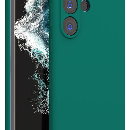 Kapa Matte Protective Lens Flexible Back Cover for Samsung Galaxy S23 Ultra, Slim Silicone with Soft Lining Shockproof Full Body Bumper Case (Green)