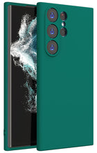 Kapa Matte Protective Lens Flexible Back Cover for Samsung Galaxy S23 Ultra, Slim Silicone with Soft Lining Shockproof Full Body Bumper Case (Green)