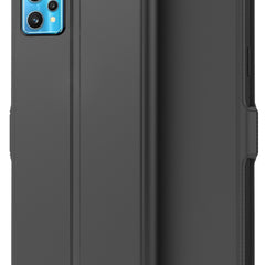 Noble Slim Flip Cover for Realme 9 Pro Plus , Magnetic and Card Holder Stand Leather Flip Wallet Case (Black) - Mobizang