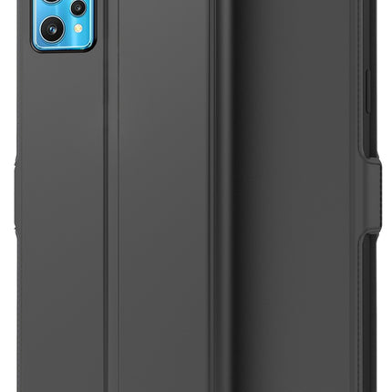 Noble Slim Flip Cover for Realme 9 Pro Plus , Magnetic and Card Holder Stand Leather Flip Wallet Case (Black) - Mobizang
