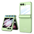 Kapa Ultra Thin Back Cover for Galaxy Z Flip5 / Z Flip 5 | Magnetic Hinge Protection and Inbuilt Glass Window Protection (Light Green)