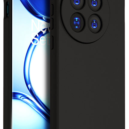 Kapa Matte Protective Lens Flexible Back Cover for OnePlus 12 | Slim Silicone with Soft Lining Shockproof Full Body Bumper Case (Black)