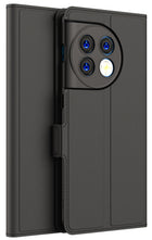 Kapa Noble Slim Magnetic Leather Flip Cover for OnePlus 11 | Card Holder Stand Leather Flip Wallet Case (Black)