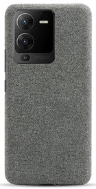 Kapa Woven Soft Fabric Case for VIVO V25 PRO (5G) Back Cover, Shock Protection Slim Hard Anti Slip Back Cover (Grey)