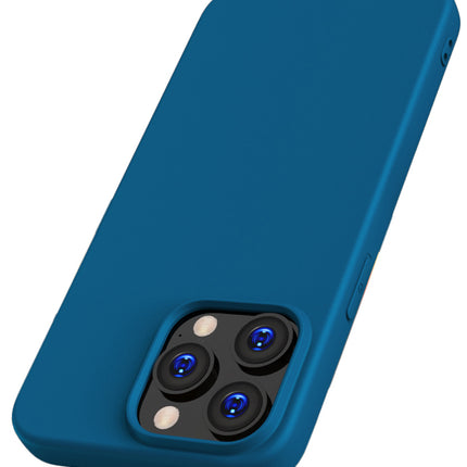 Kapa Matte Protective Lens Flexible Back Cover for Apple iPhone 15 Pro Max | Slim Silicone with Soft Lining Shockproof Full Body Bumper Case (Blue)