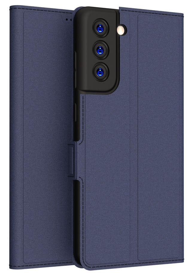 Kapa Noble Slim Magnetic Leather Flip Case Cover for Samsung Galaxy S21 FE (Blue)