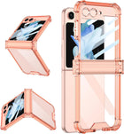 Kapa Clear Airbag With Hinge Protection Back Case for Samsung Galaxy Flip5 / Z Flip 5 | Transparent Shockproof Slim Hard Protective Cover (Orange) - Mobizang