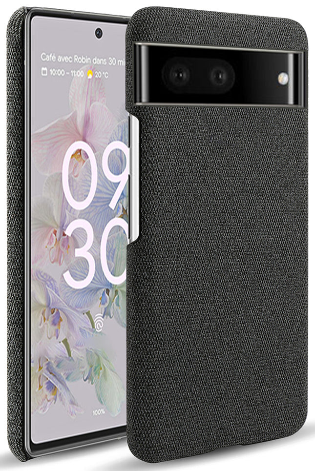 Kapa Woven Soft Fabric Case for Google Pixel 7 Back Cover, Shock Protection Slim Hard Anti Slip Back Cover (Black)