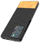 Kapa Soft Fabric & Leather Hybrid for Poco X5 PRO Back Cover | Shockproof Hybrid Slim Hard Anti Slip Back Case (Black, Brown)