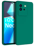 Kapa Matte Lens Protective Shockproof Flexible Back Cover for IQOO Neo 6 (5G) ,Slim Silicone with Soft Lining Shockproof Flexible Full Body Bumper Case (Green)