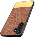 Kapa Soft Fabric & Leather Hybrid Protective Back Cover for Samsung Galaxy A15 | Shockproof Slim Hard Anti Slip Back Case (Brown)