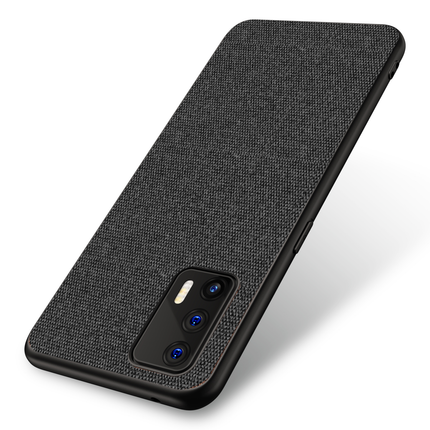 Soft Full Fabric Protective Back Case Cover for Realme X7 Max (Black)
