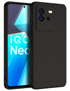 Kapa Matte Lens Protective Shockproof Flexible Back Cover for IQOO Neo 6 (5G) ,Slim Silicone with Soft Lining Shockproof Flexible Full Body Bumper Case (Black)
