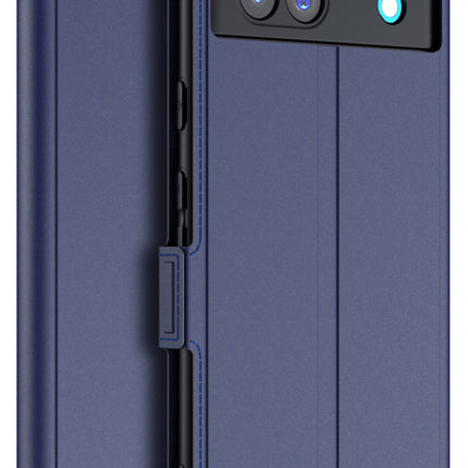Kapa Noble Slim Magnetic Leather Flip Case Cover for Google Pixel 7A | Card Holder Stand Leather Flip Wallet Case (Blue) - Mobizang