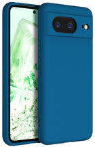 Kapa Matte Protective Lens Flexible Back Cover for Google Pixel 8 | Slim Silicone with Soft Lining Shockproof Full Body Bumper Case (Blue)