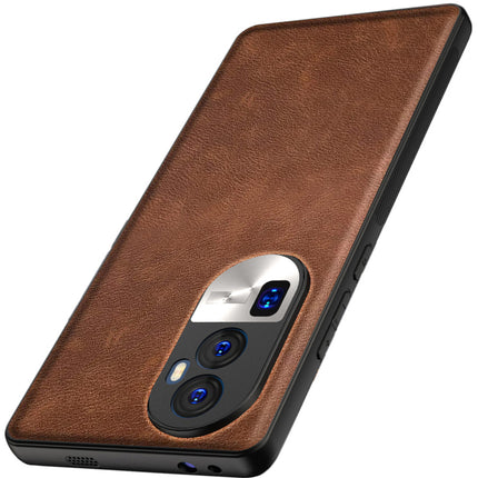 Kapa Tux Leather Back Cover for Oppo Reno 10 Pro Plus | Slim Shockproof Camera Protection Bumper Case (Brown)