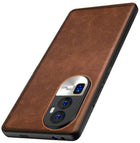 Kapa Tux Leather Back Cover for Oppo Reno 10 Pro Plus | Slim Shockproof Camera Protection Bumper Case (Brown)