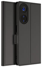 Kapa Noble Slim Magnetic Leather Flip Case Cover for Oppo F23 (5G) | Card Holder Stand Leather Flip Wallet Case (Black)