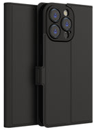 Kapa Noble Slim Magnetic Leather Flip Case Cover for Apple iPhone 14 Pro ,Card Holder Stand Leather Flip Wallet Case (Black) - Mobizang