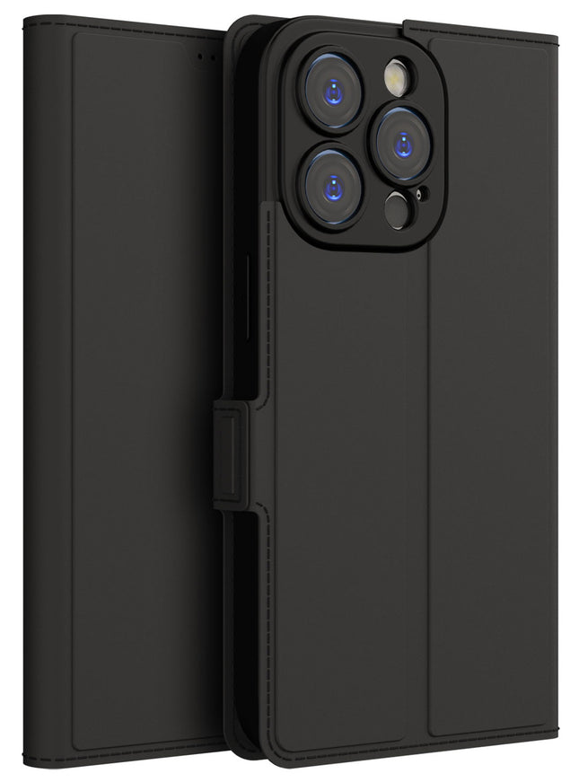 Kapa Noble Slim Magnetic Leather Flip Case Cover for Apple iPhone 14 Pro ,Card Holder Stand Leather Flip Wallet Case (Black) - Mobizang
