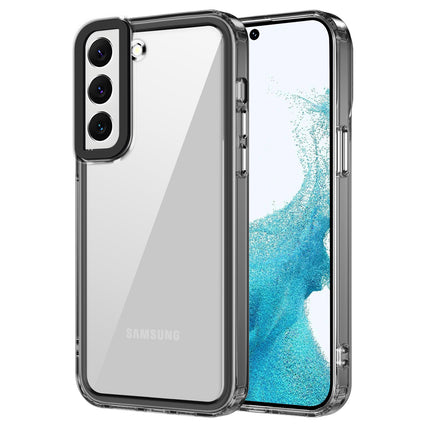 Kapa Warrior Acrylic Clear Back Cover For Samsung Galaxy S23 Plus | Slim Shockproof [Military Grade Protection] Hybrid Bumper Case (Grey Sides)
