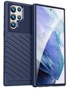 Kapa Thunder Protective Flexible Back Cover for Samsung Galaxy S23 Ultra | Slim Anti Slip Rugged TPU Shockproof Full Body Bumper Case (Blue)