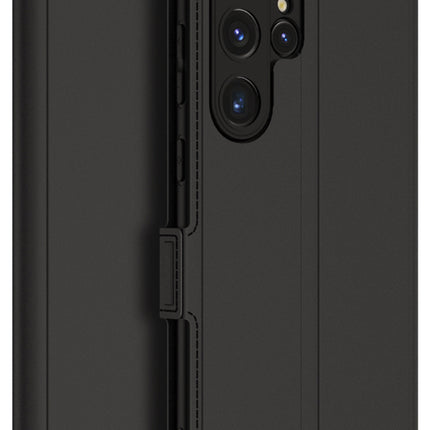 Kapa Noble Slim Magnetic Leather Flip Case Cover for Samsung Galaxy S24 Ultra | Card Holder Stand Leather Flip Wallet Case (Black) - Mobizang