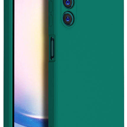 Kapa Matte Protective Lens Flexible Back Cover for Samsung Galaxy A25 | Slim Silicone with Soft Lining Shockproof Full Body Bumper Case (Green)