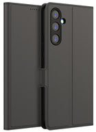 Kapa Noble Slim Magnetic Leather Flip Cover for Samsung Galaxy A54 (5G) | Card Holder Stand Leather Flip Wallet Case (Black)