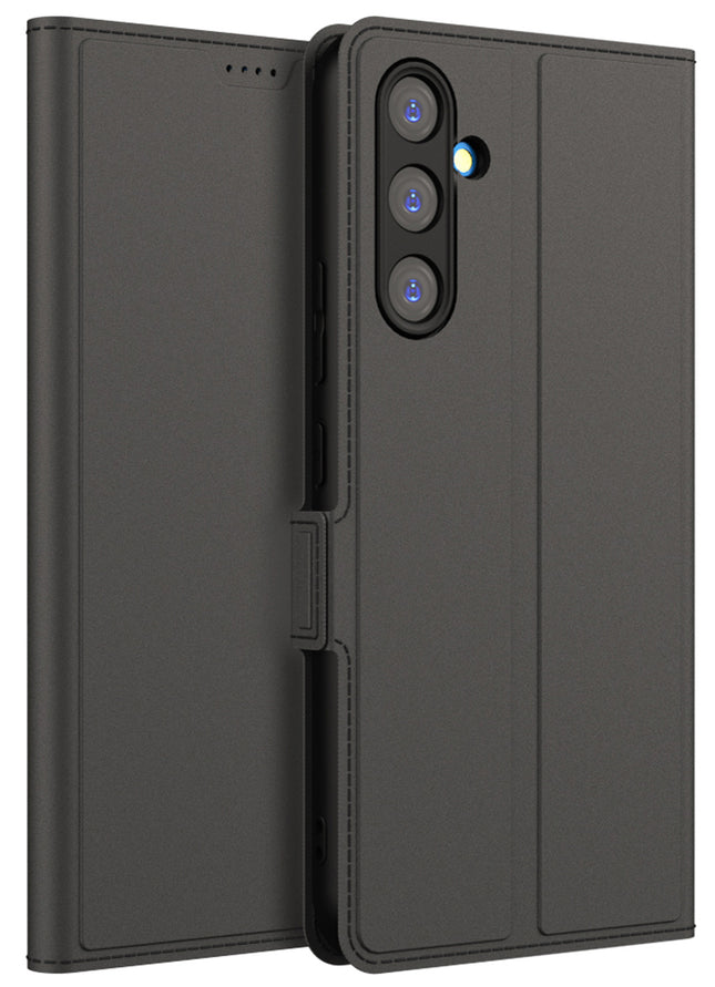 Kapa Noble Slim Magnetic Leather Flip Cover for Samsung Galaxy A54 (5G) | Card Holder Stand Leather Flip Wallet Case (Black)