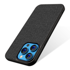 Soft Fabric Hybrid Protective Back Case Cover for Apple iPhone 13 Pro Max (Black)