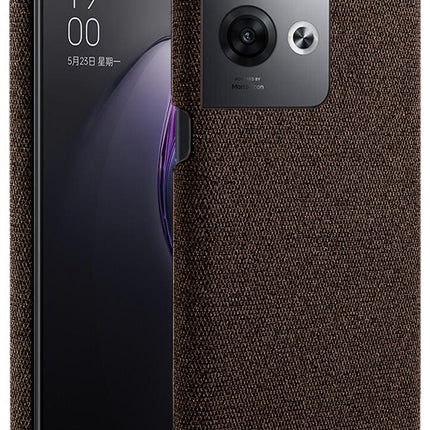 Kapa Woven Soft Fabric Case for Oppo Reno 8 PRO (5G) Back Cover,  Shock Protection Slim Hard Anti Slip Back Cover (Brown)