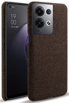 Kapa Woven Soft Fabric Case for Oppo Reno 8 PRO (5G) Back Cover,  Shock Protection Slim Hard Anti Slip Back Cover (Brown)