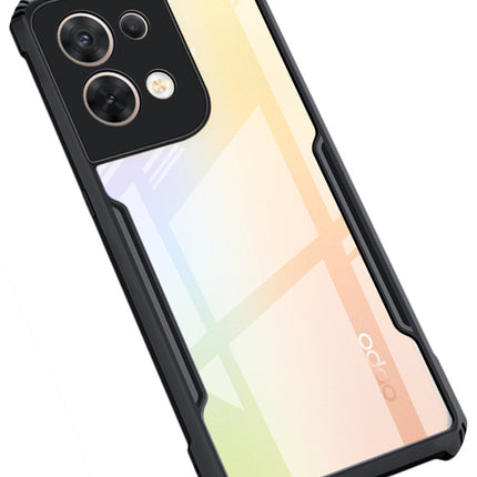 Kapa Beetle for Oppo Reno 8 Pro (5G) Back Case, [Military Grade] Shockproof Slim Hybrid Clear Back Cover (Black) - Mobizang
