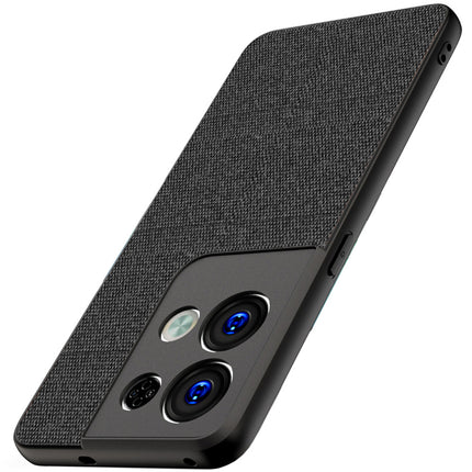 Kapa Soft Fabric Hybrid Protective Back Case Cover for Oppo Reno 8 PRO (5G) (Black) - Mobizang